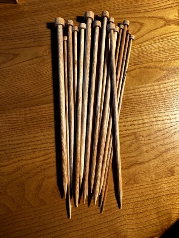 10 Pairs of Wooden Straight Needles
